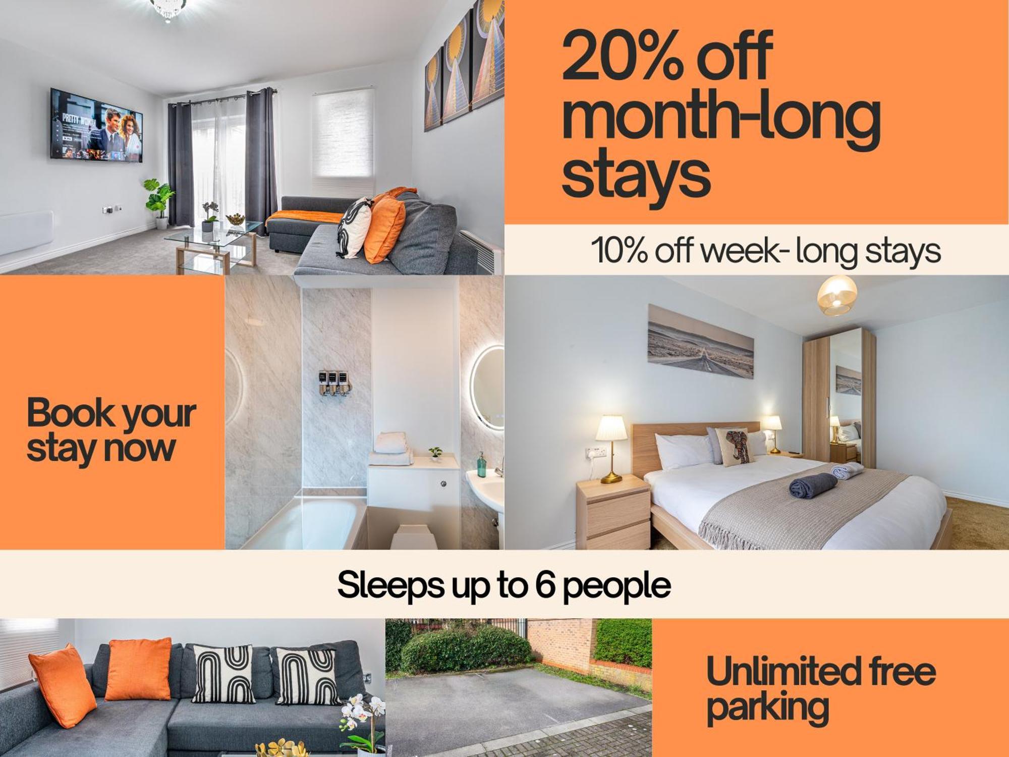 Reading 2-Bed Apartment & Parking ภายนอก รูปภาพ